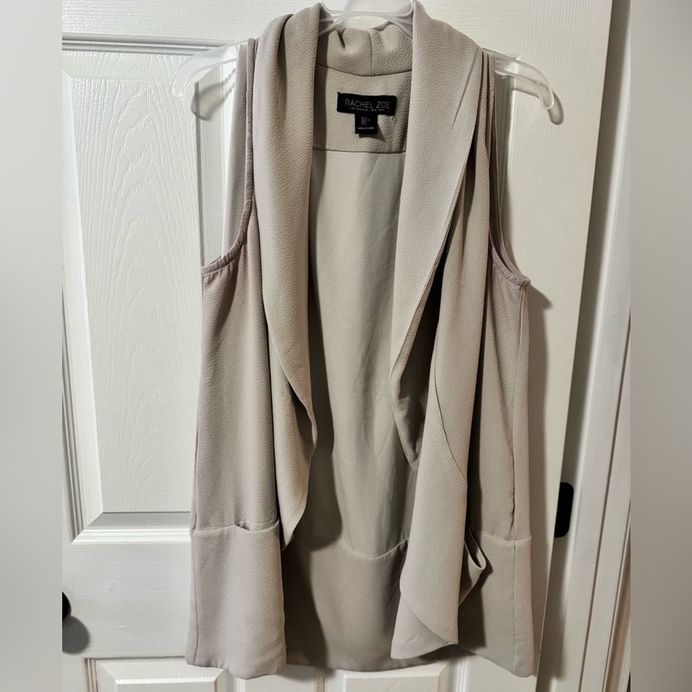 Rachel Zoe Beige Open Front Vest